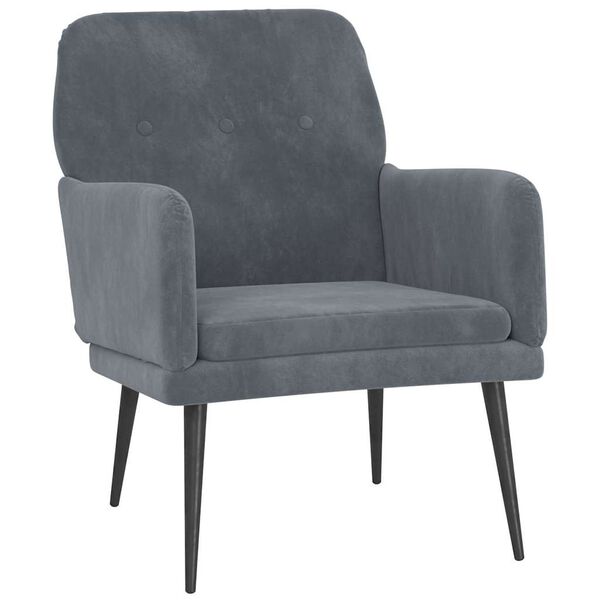 vidaXL Armchair Dark Grey 79 x 62 x 79 cm Velvet