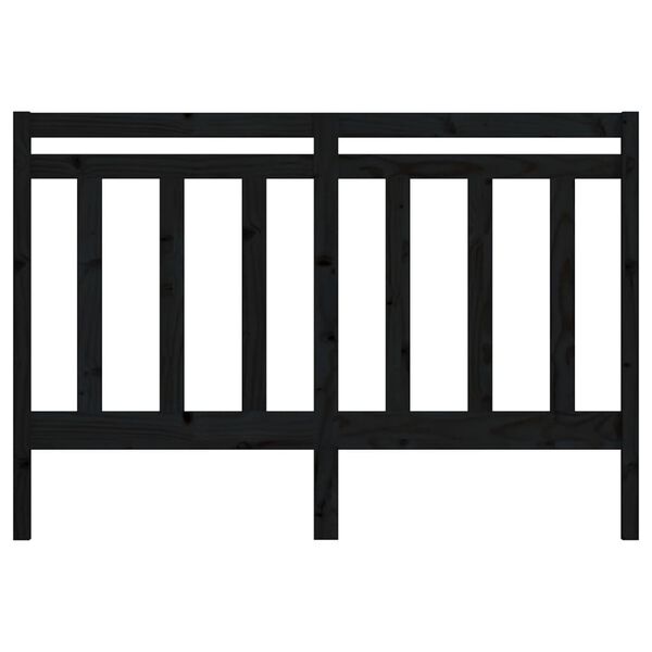 vidaXL Bed Headboard Black 126x4x100 cm Solid Wood Pine