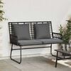 vidaXL Garden Bench Black and Anthracite Poly Rattan