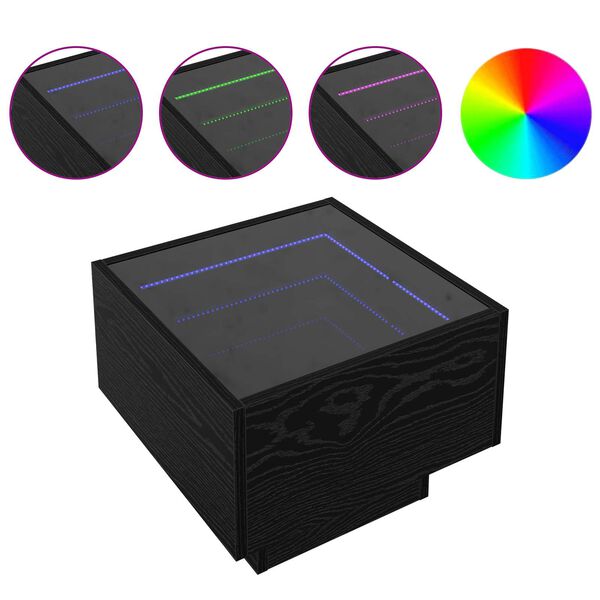 vidaXL Coffee Table Black oak 40 x 40 x 30 cm Engineered wood