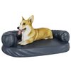 vidaXL Ergonomic Foam Dog Bed Dark Blue 88x65 cm Faux Leather