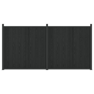 vidaXL Fence Panel 2 pcs WPC and Aluminium Black