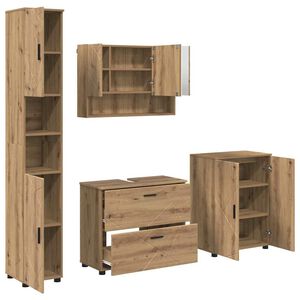vidaXL Bathroom Furniture Set 4 pcs Artisan Oak