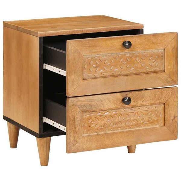 vidaXL Bedside Cabinet with Drawer 2 pcs Light Brown 40 x 33 x 46 cm