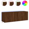vidaXL TV Wall Cabinets with LED Lights 2 pcs Brown Oak 60x35x41 cm