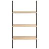 vidaXL 3-Tier Leaning Shelf Light Brown and Black 64x35x120.5 cm
