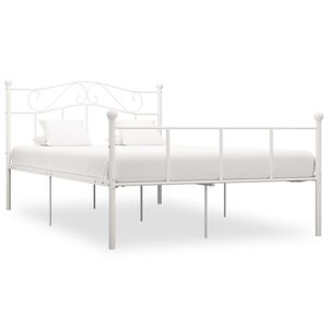 vidaXL Bed Frame without Mattress White Metal 120x200 cm
