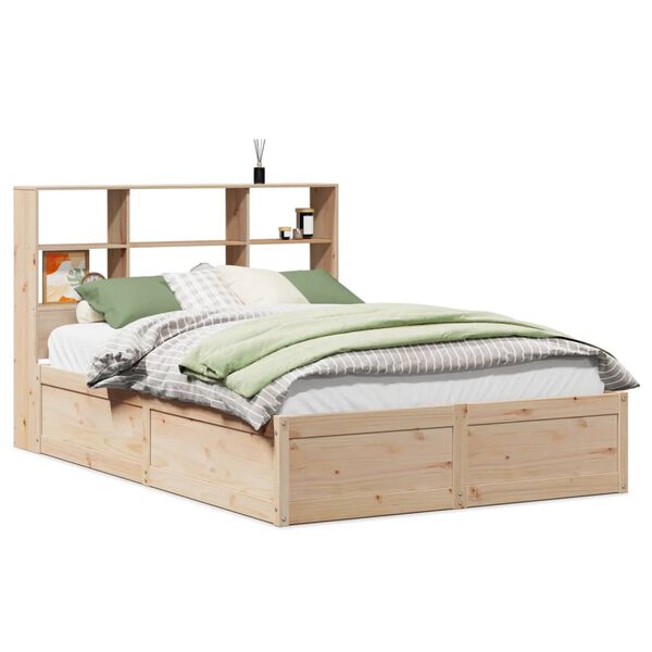vidaXL Bed Frame without Mattress 135x190 cm Double Solid Wood Pine