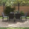 vidaXL Garden Dining Set 9 pcs Black Steel