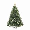 vidaXL Artificial Christmas Tree with 150 LEDs Green 150 cm PE and PVC