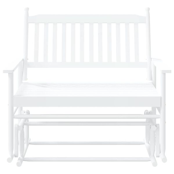 vidaXL Glider Bench White 118x70x104.5 cm Solid Wood Poplar