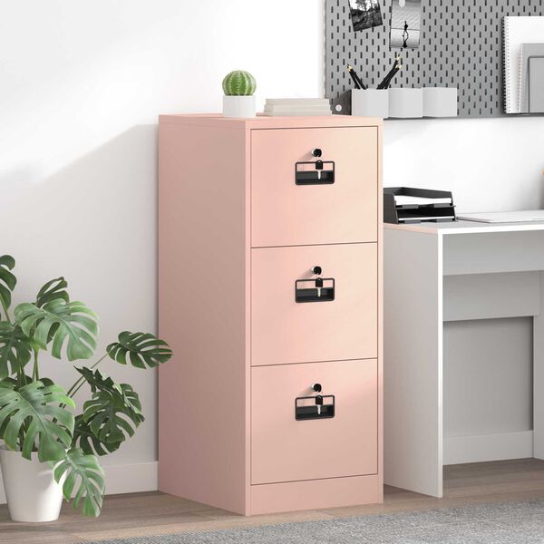 vidaXL File Cabinet Pink 44 x 50 x 106.5 cm Cold-Rolled Steel