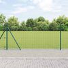 vidaXL Fence with Post Green 0.8 x 25 m Steel and PVC