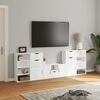 vidaXL 5 Piece TV Units with Storage ODDA White Solid Wood Pine