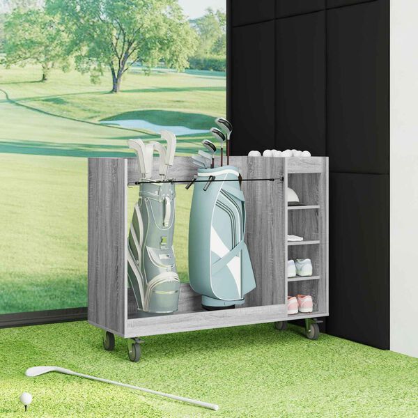 vidaXL Golf Cabinet with Wheel Plain Grey Sonoma 120 x 45 x 98 cm