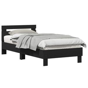 vidaXL Bed Frame Black Oak 203 x 95 x 70 cm Engineered Wood
