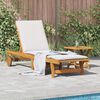 vidaXL Wheeled Sun Lounger with Table Solid Wood Acacia