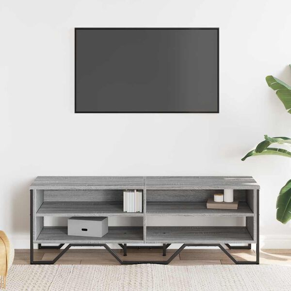 vidaXL TV Cabinet Grey Sonoma 122x34x41 cm Engineered Wood