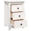 vidaXL Bedside Cabinet White 40x35x61.5 cm Solid Wood Pine