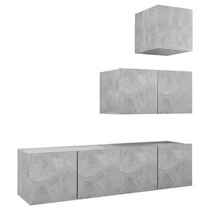 vidaXL TV Cabinet Set | Concrete Grey | Engineered Wood | Standard