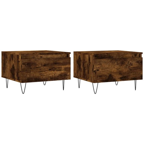 vidaXL Coffee Tables 2 pcs Smoked Oak 50x46x35 cm Engineered Wood