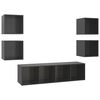 vidaXL 5 Piece TV Cabinet Set High Gloss Grey Engineered Wood