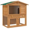 vidaXL Rabbit Hutch | Brown | Solid pine wood | Large | Rabbit Hutch