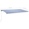 vidaXL Manual Retractable Awning with LED 600x350 cm Blue and White