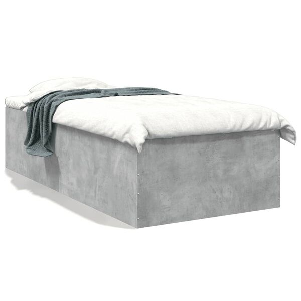 vidaXL Bed Frame without Mattress Concrete Grey 90x190 cm Single