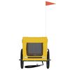 vidaXL Pet Bike Trailer Yellow and Black Oxford Fabric&Iron