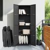 vidaXL Garden Storage Cabinet Black 59x40x180 cm Poly Rattan