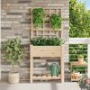 vidaXL Garden Planter with Shelf Beige 71 x 38 x 152 cm Solid Fir Wood