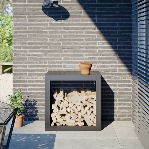vidaXL Firewood Rack Anthracite 60x40x60 cm Steel