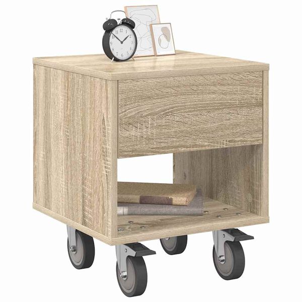vidaXL Bedside Table Sonoma Oak 40.5 x 40 x 48 cm Engineered Wood