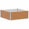 vidaXL Garden Raised Bed Light Brown 98 x 100 x 36 cm Galvanised Steel