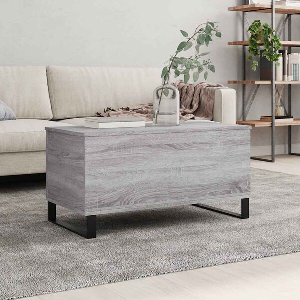 vidaXL Coffee Table Grey Sonoma 90x44.5x45 cm Engineered Wood