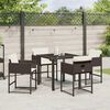 vidaXL Garden Dining Set 5 pcs Brown Poly Rattan