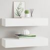 vidaXL Wall-mounted Drawer Shelves 2 pcs White 60x23.5x10cm MDF