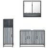 vidaXL 3 Piece Bathroom Furniture Set Grey Sonoma Engineered Wood
