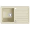 vidaXL Granite Kitchen Sink Single Basin Beige