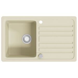 vidaXL Granite Kitchen Sink Single Basin Beige