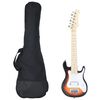 vidaXL Electric Guitar for Kids with Bag Brown and White 3/4 30"
