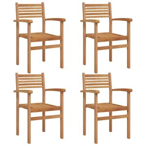 vidaXL Chair 4 pcs Brown 56 x 55 x 90.5 cm Solid Teak Wood