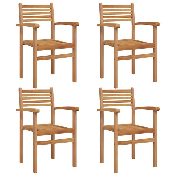 vidaXL Garden Stacking Chairs 4 pcs Brown 55.5 x 55.5 x 90 cm