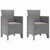 vidaXL Garden Chair 2 pcs Light Grey 53 x 49 x 85 cm Polypropylene