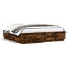 vidaXL Bed Frame with LED without Mattress Smoked Oak 180x200 cm Super King