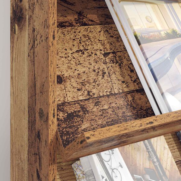 vidaXL Magazine Rack Old Wood 70 x 41 x 96 cm Engineered Wood