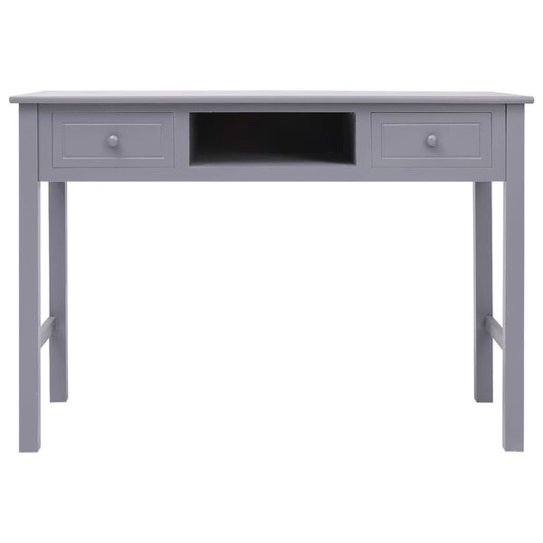 vidaXL Desk Grey 108x45x76 cm Solid Wood Paulownia