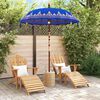 vidaXL Balinese Parasol 260 Blue 180-190 cm Cotton and solid wood