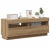 vidaXL TV Cabinet with LED Lights Artisian Oak 100x35x40 cm Engineered Wood